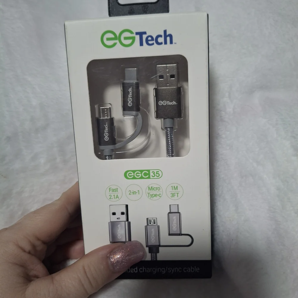 Black 2-in-1 Charging Cable